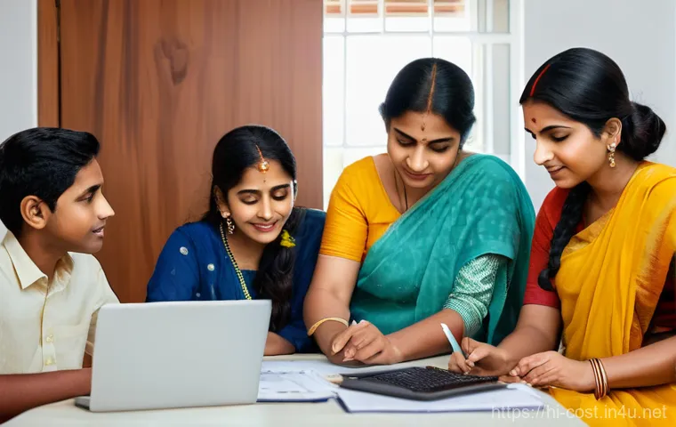 장례식 비용 - **"Financial Preparedness for the Final Journey"**
    A multi-generational Indian family, including...