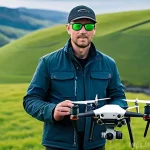 드론 촬영 비용 - **Prompt:** A highly skilled professional drone pilot, wearing practical outdoor attire and safety g...