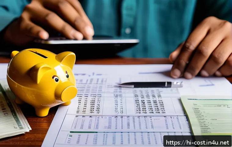 스마트폰 교체비용 - A detailed, realistic illustration of a young Indian person thoughtfully managing their monthly budg...